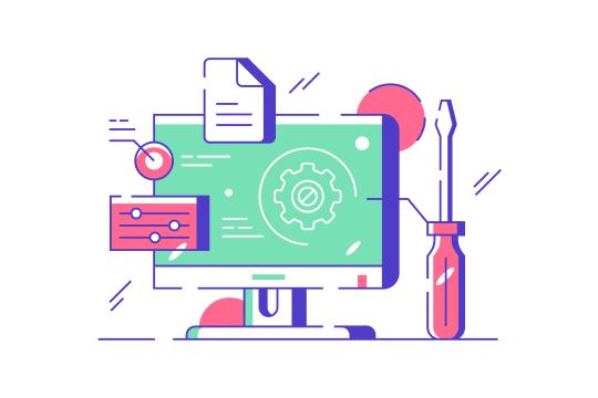 Einfache Anpassung der Engity-Lösung zur Authentifizierung mit Benutzername und Passwort Ein Bildschirm mit verschiedenen Motiven und einem Schraubendreher an der Seite symbolisiert, dass es sich um ein individuelles Design handelt.