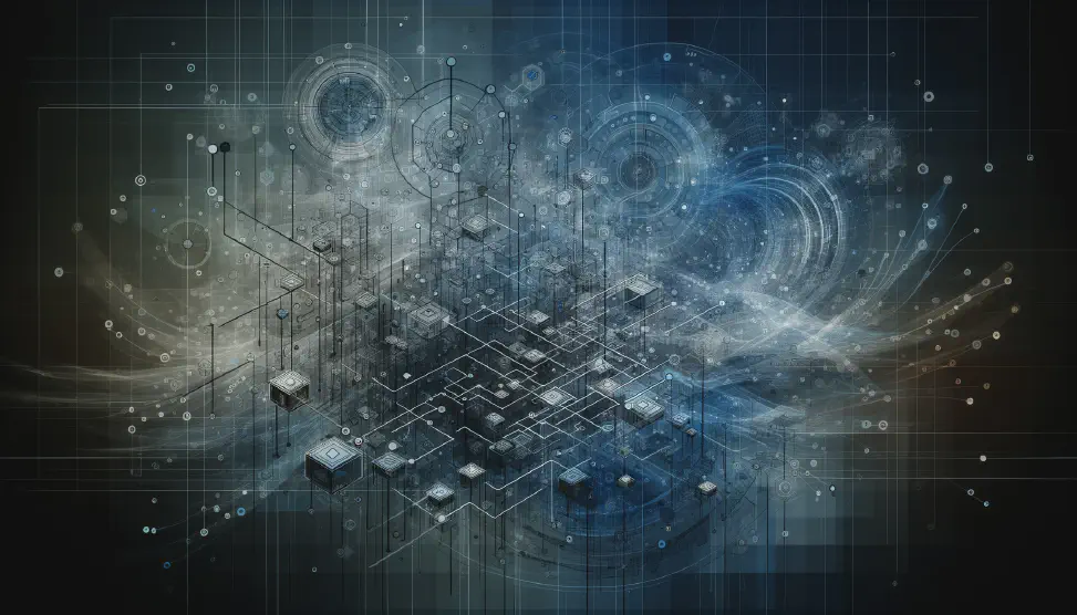 Entities Abstract illustration that show an architecture documentation of a security software.