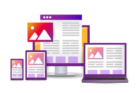 Cross browser and cross device compatibility displayed by multiple screens, devices and webpages