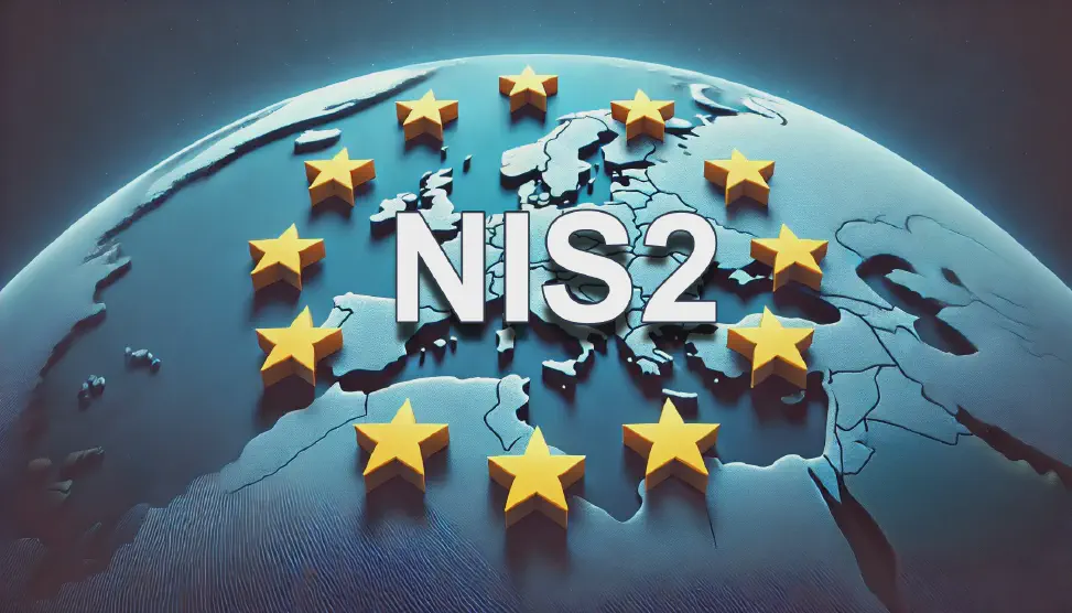 NIS2 claim within the European flag AI generated NIS2 claim within the European flag symbolizing IT-security for Europe, e.g. in the authentication space