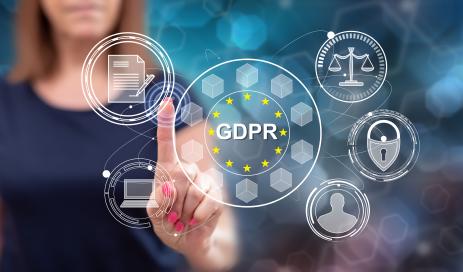 Updates on the latest news about EU Data Production Q2-2022 Woman touching a GDPR concept